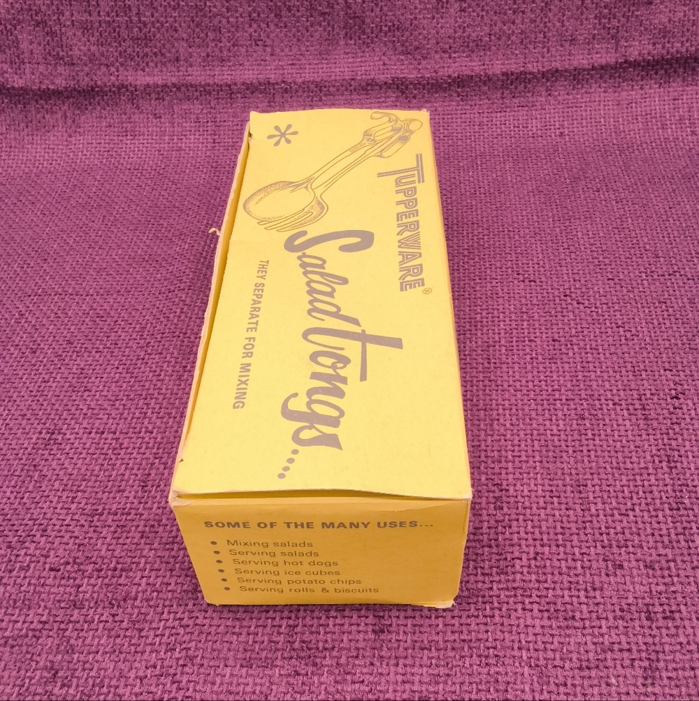 Vintage Tupperware Salad Tongs | 1950s Yellow MCM Serving Utensils - Picture 8 of 11